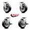 Service Caster 5 Inch Rubber on Aluminum Swivel Caster Set with Roller Bearings 2 Brakes SCC-20S520-RAR-2-TLB-2 - alternate 5